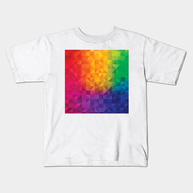 Colorful Mosaic Kids T-Shirt by edwardecho